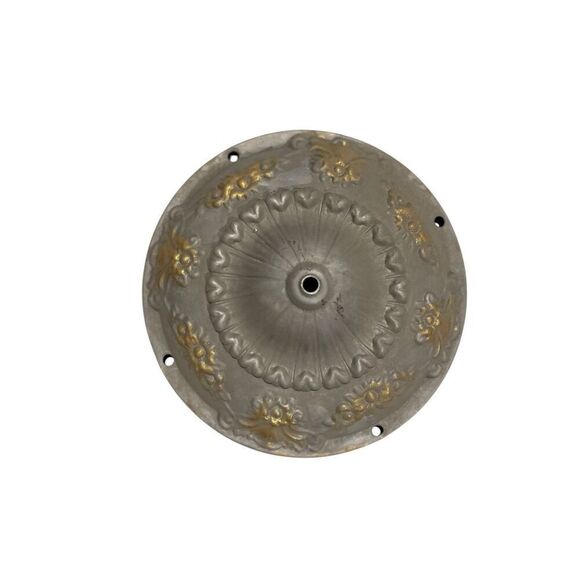 ANTIQUE Brass Art Nouveau Ceiling Hanging Light Tin 12” Base 1930 - Picture 1 of 4
